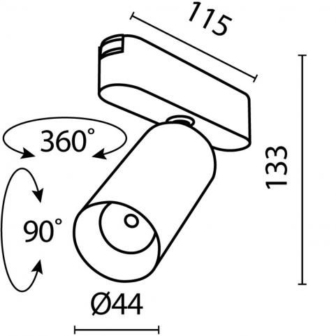 Трековый светильник Maytoni Focus LED Radity 3000K TR103-1-12W3K-M-B
