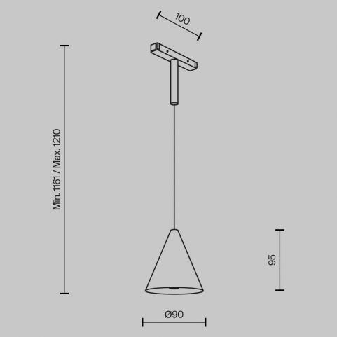Трековый подвесной светильник Maytoni Technical Basity  Cono TR182-1-5WTW-M-B