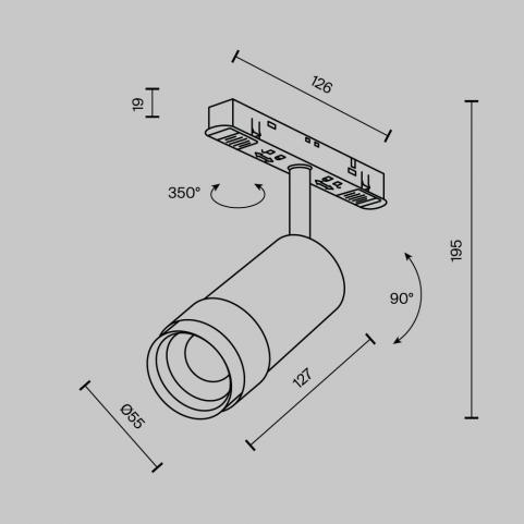 Трековый светильник Maytoni Technical Exility 3000K  Focus Zoom TR211-1-12W3K-Z-B