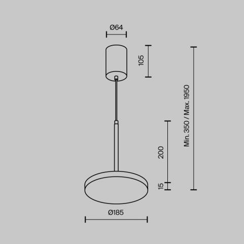 Подвесной светильник Maytoni Technical Plato P076PL-L12W3K-BS